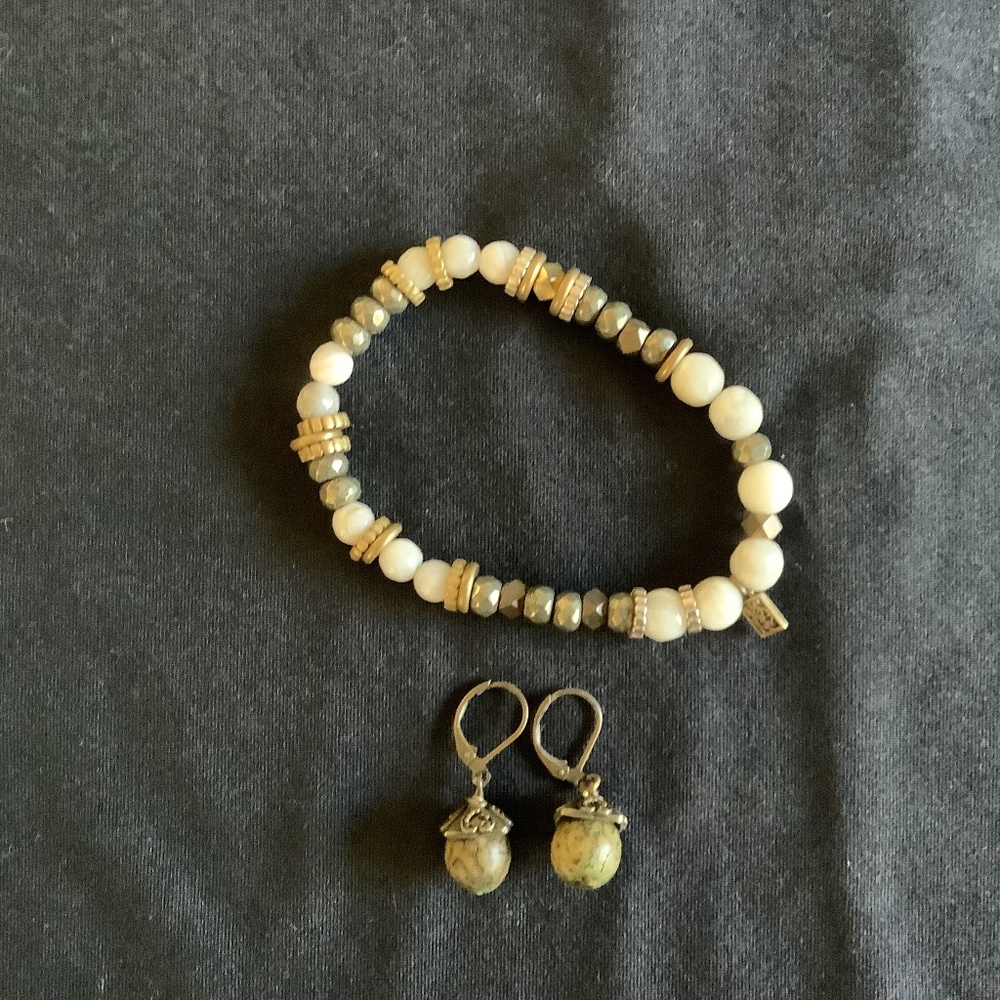 Burnished Brass Earring Set